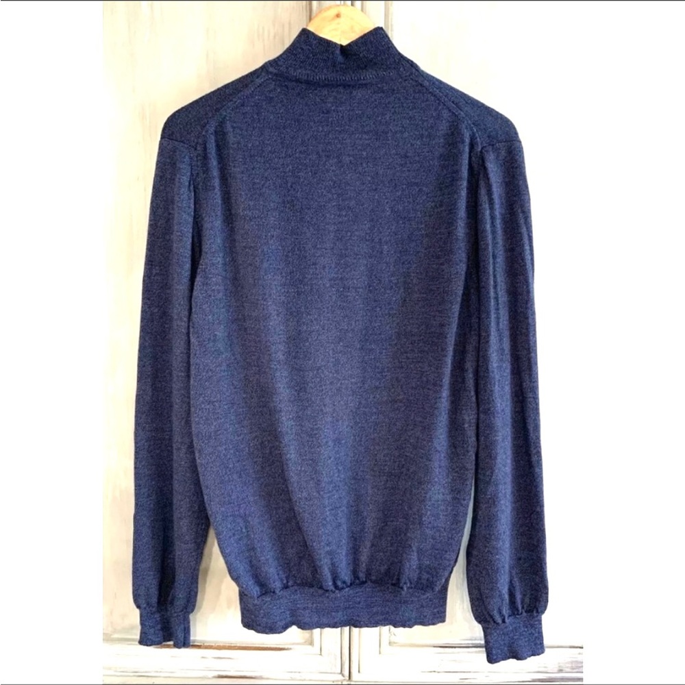Alfani Navy Blue Merino Wool Sweater Sz L - Picture 2 of 5